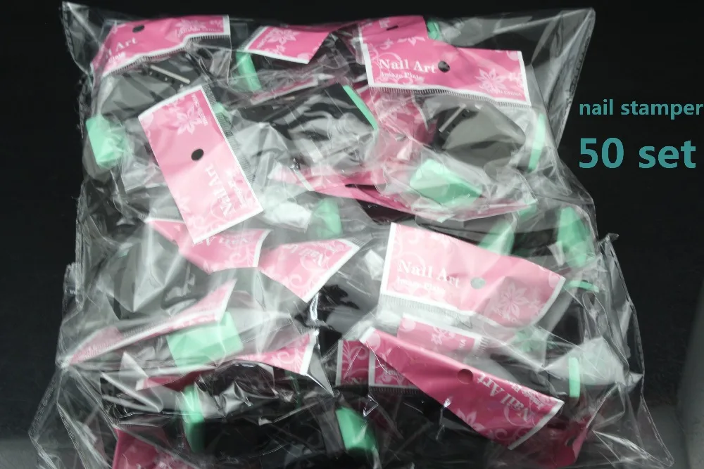 Tampons d'images de manucure 1 tampon + 1 grattoir Vente en gros
