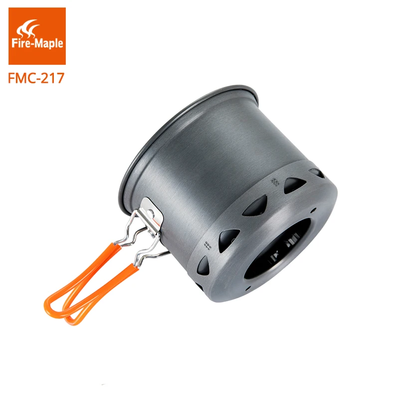 Fuego de arce utensilios Camping conjunto al aire libre compacto plegable calor intercambio olla FMC-217 268g de peso ligero solo viaje ollas de cocina