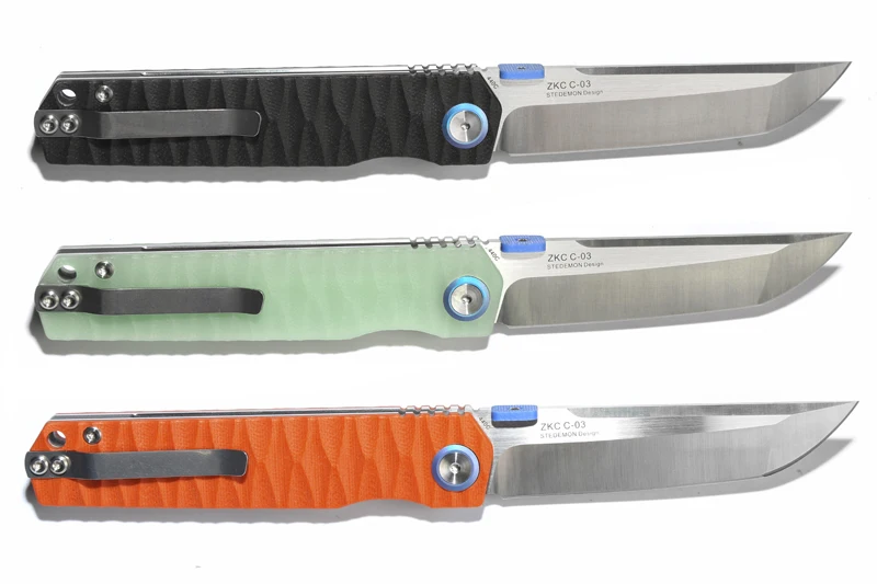 Складной нож STEDEMON ZKC C03 лезвие 440C шарикоподшипник KVT G10 ручка ножи для кемпинга
