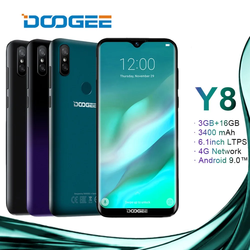 

Doogee Y8 Android 9.0 Fdd Lte 6.1inch 19:9 Waterdrop Ltps Screen Smartphone Mtk6739 3gb Ram 16gb Rom 3400mah Dual Sim 8.0mp