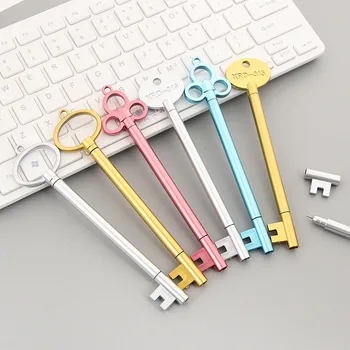

5PCS/Lot 0.5mm Vintage Key Plastic Gel Pen Creative Cute Kawaii Pens For Kids School Supplies Novely Random