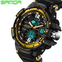2017 New Male Fashion Sport Military Wristwatches SANDA Watch Men Luxury Brand 3ATM 30m Dive LED