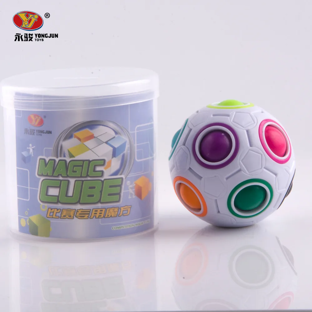 YJ Hot Spherical Magic Cube Toys Novelty Rainbow Ball Football Puzzle Cubes Learning Educational Toys For