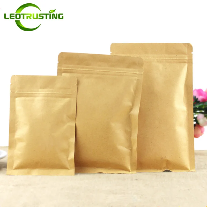 

Leotrusting Flat Bottom Kraft Paper Ziplock Bag Small Gift Bags Paper Fidget Hand Spinners Packaging Bag Children Toys Pouch