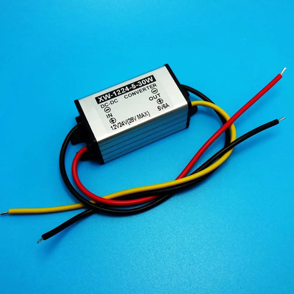 

High Quality DC DC Step Down 12V(8.5-28V) To 5V 6A 30W Power Adapter Buck Supply Converter Regulator Module Radio DVD,LED lights