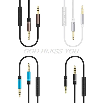 

3.5mm Jack Audio Cable 1.2m Stereo Aux Plug Cord With MIC Speakerphone In-Line Volume Control For Car Cellphone Tablet Speaker