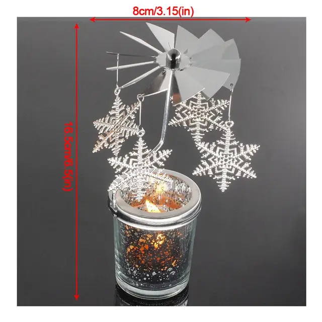 Rotating Candle Holder With Candle Romantic Windmill Spinning Carousel