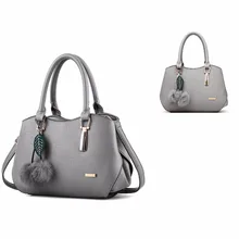 Для женщин сумки новые модные посылка леди из искусственной кожи сумка Топ Ручка сумки с помпон