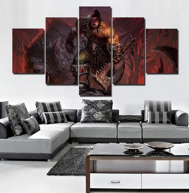 World War Battle DOTA Modern Game color Paintings Poster Wall Print color 5 Panel Home Decorations