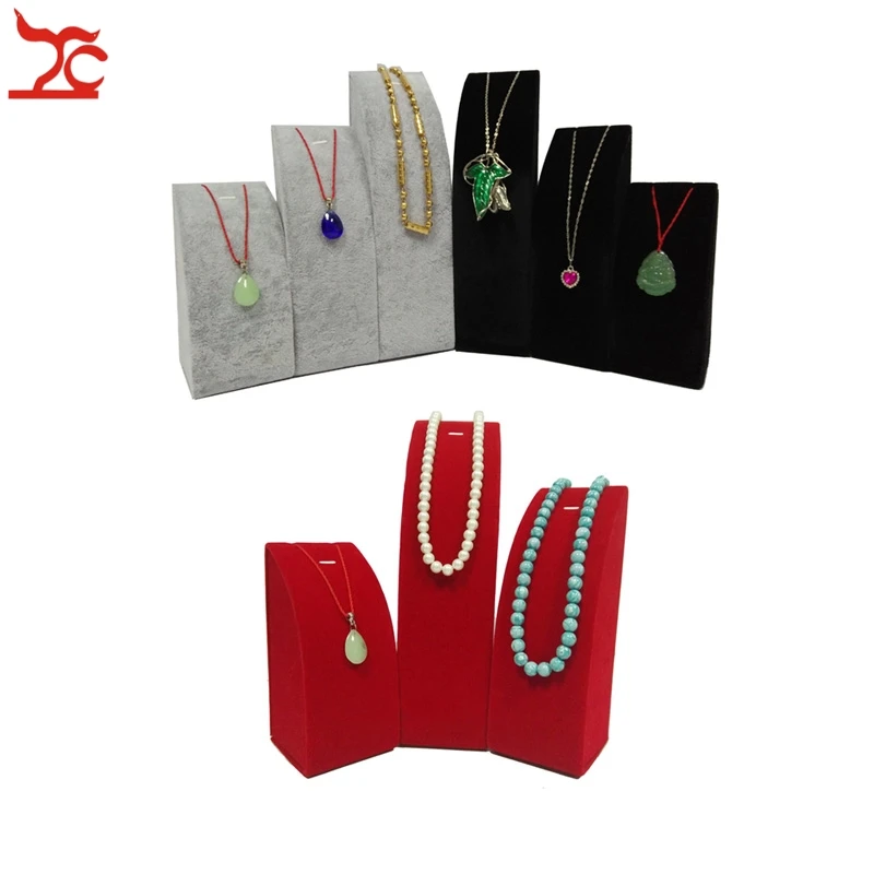 Fine Jewelry Display Kit Velvet Pendant Display Stant Black Vertical