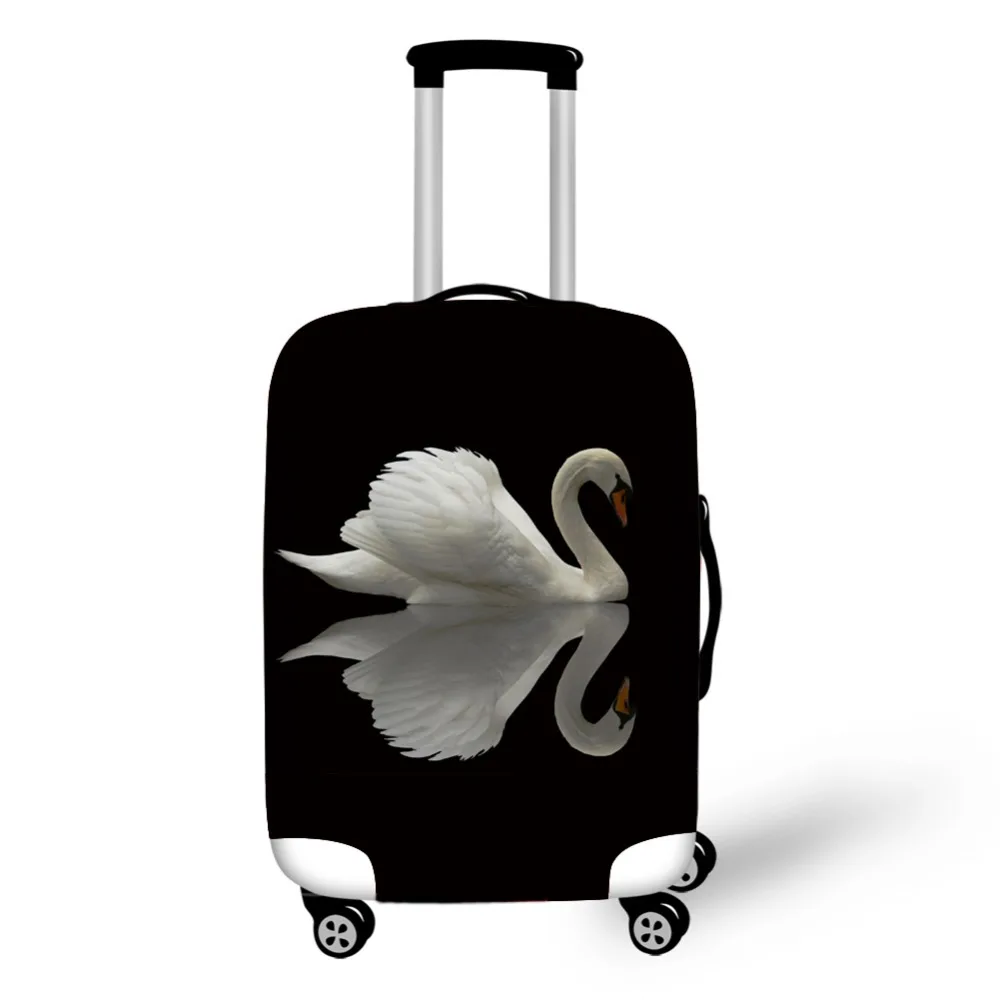

White Swan Print Travel Accessories Suitcase Protective Covers 18-32 Inch Elastic Luggage Dust Cover Case Stretchable Protector