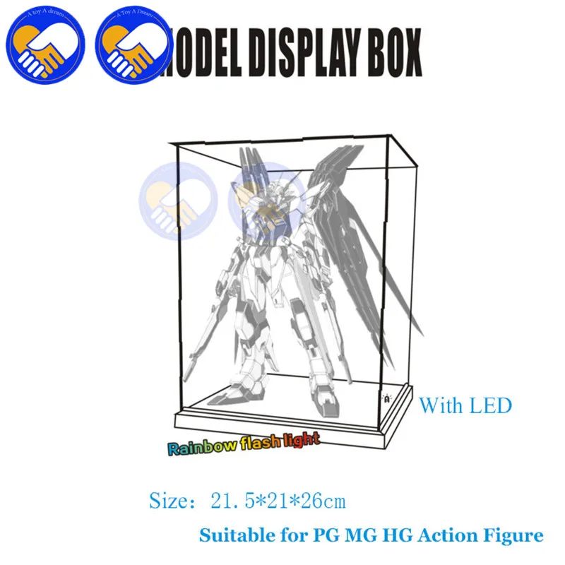 Новинка 21,5X21X26 см прозрачная акриловая витрина с красочным светильник Пылезащитная модель витрина для Sainte Seiya PVC Фигурки