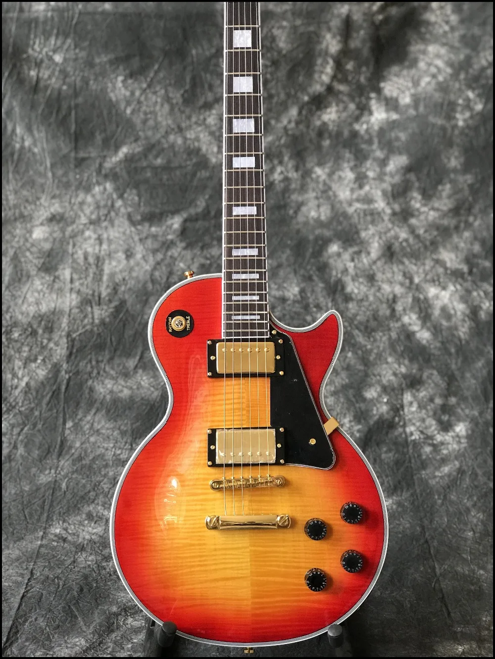 

rosewood fretboard Chinese Vicers Electric guitar in Cherry burst color with Flame Maple top, guitarra, All Color are Available