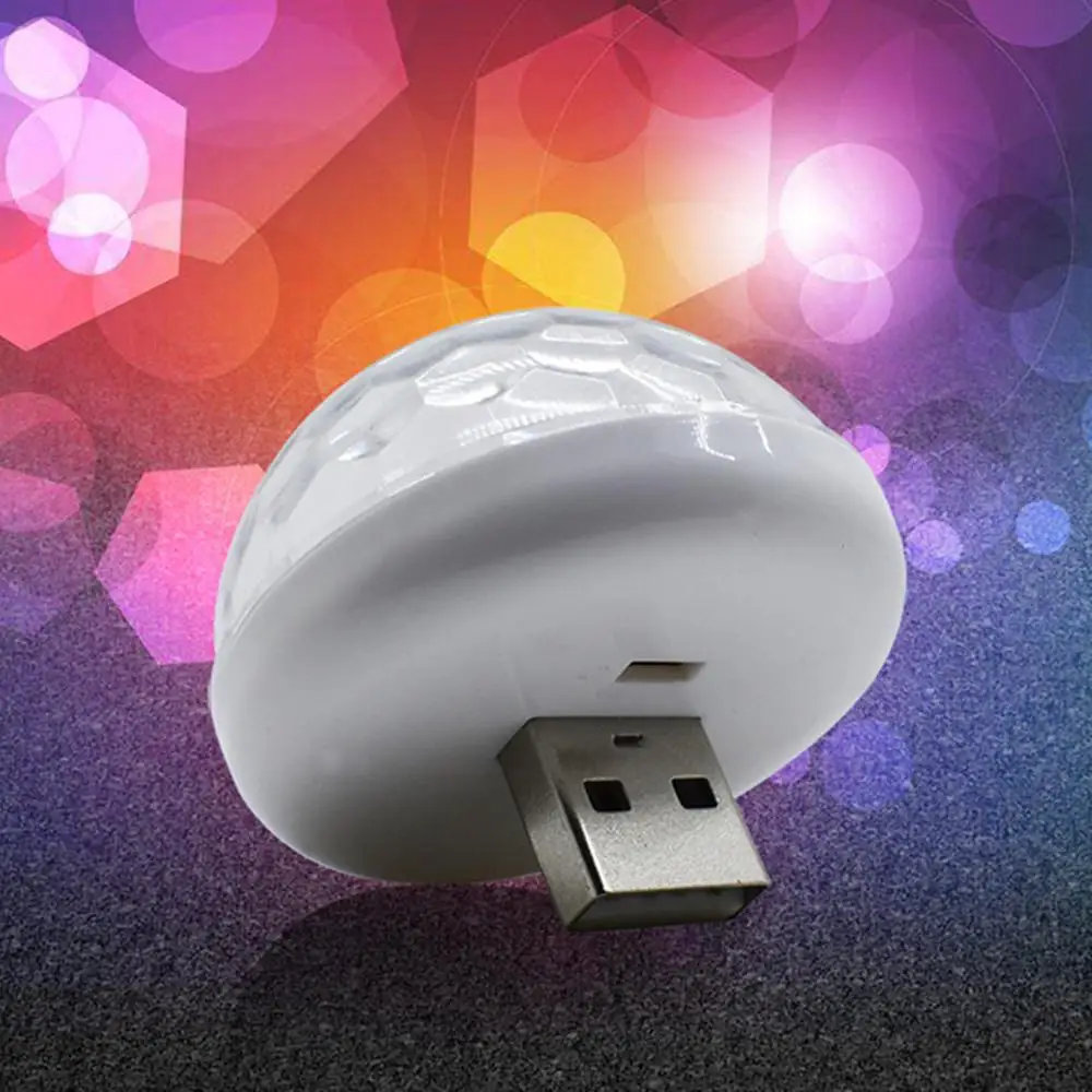 

SOLLED Mini USB Voice Control RGB LED Ball Light for Car Android Apple Phone