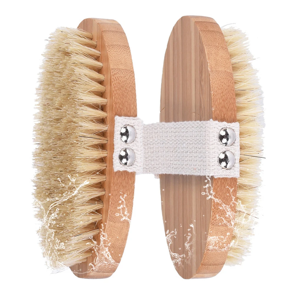 

Scrubber Cellulite Reducing Multifunction Shower Brush Oval Exfoliating Spa Bamboo Handle Practical Body Massage Household