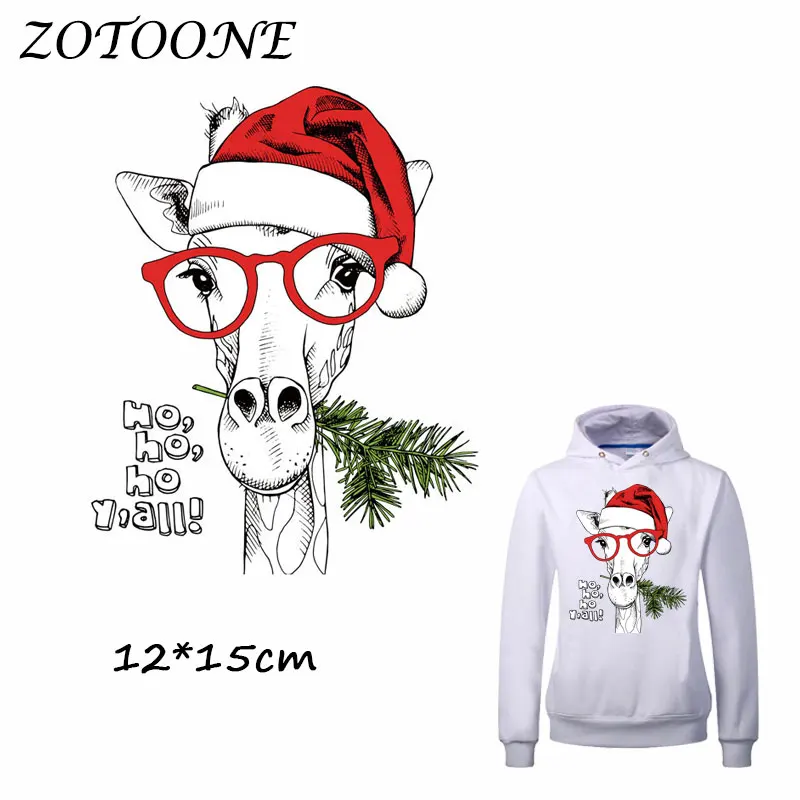 

ZOTOONE Iron on Stickers Patches for Clothes Animal Patch DIY Accessory Heat Transfer Iron Sticker Appliques for Christmas Gift
