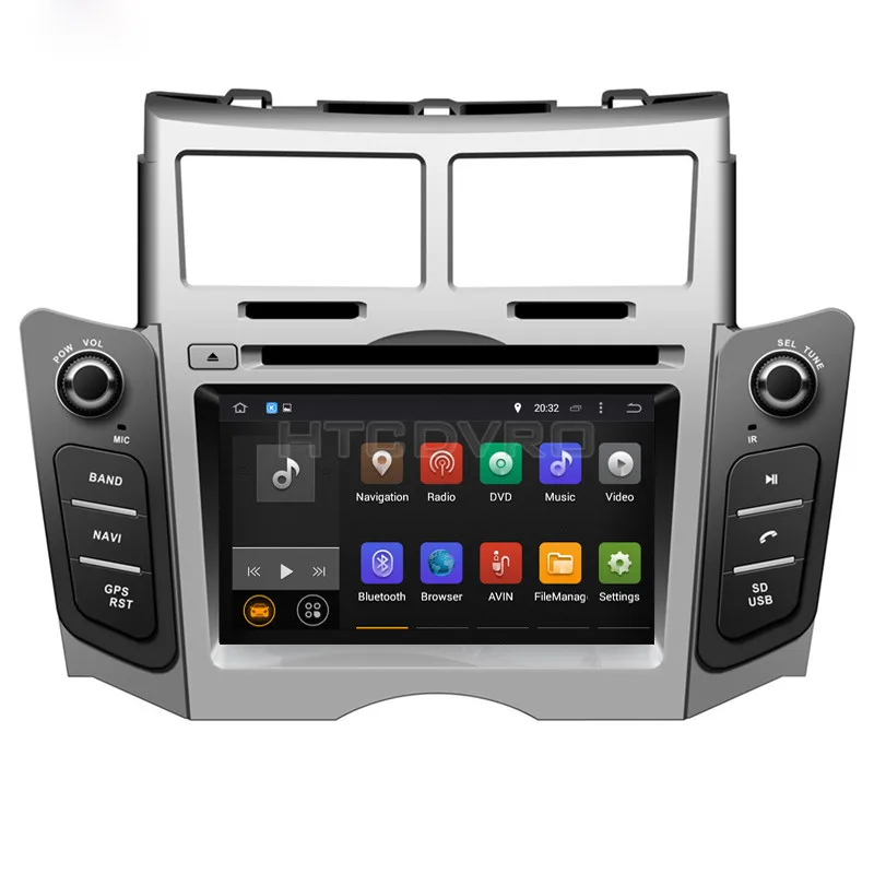 Excellent YMODVHT 6.2inch 4G Octa Core Android 9.0 7.1 Car DVD GPS for Toyota Yaris 2005-2007 2008 2009 2010 2011Black/Silver Radio Stereo 3