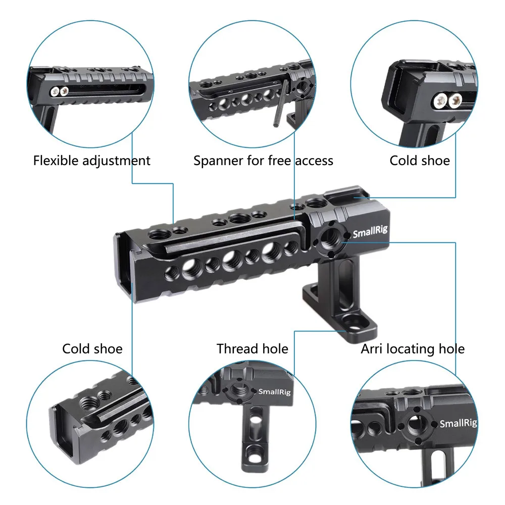 SmallRig DSLR Стабилизатор ручка для камеры с креплением для холодного башмака Arri отверстия для видео ручной съемки 1984