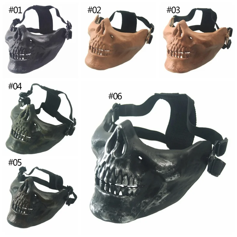 

Halloween Mask half face protection Airsoft Riding Mask Skull Skeleton Airsoft Paintball Half Face Protect Airsoft Mask