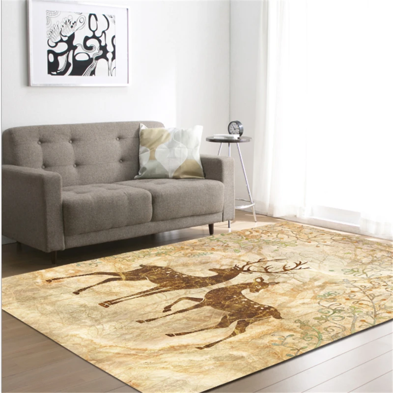 

AOVOLL Area Rug for Living Room Forest Elk Pattern Carpet Bedroom Rugs Dining Room Mat Living Room Table Accessories Floor Mat