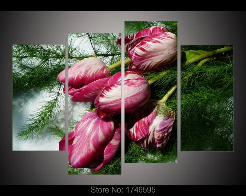 Tulips Colorful Flower Greenery(30x60-2,30x80-2)