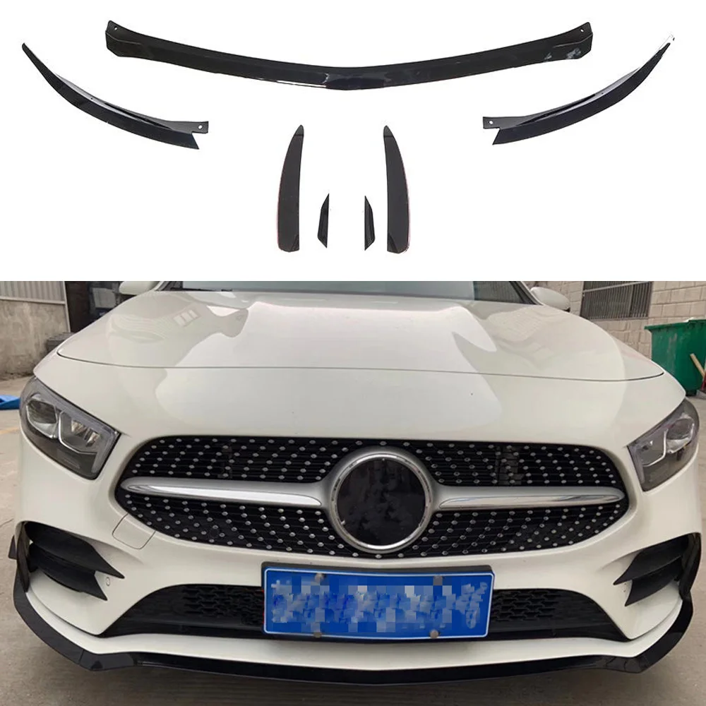 W177 PP передний бампер для Mercedes Benz A Class A220 A200 A35 A45 AMG Splitter Diffuser Fins Body Kit 2019 2020|Обвесы| |