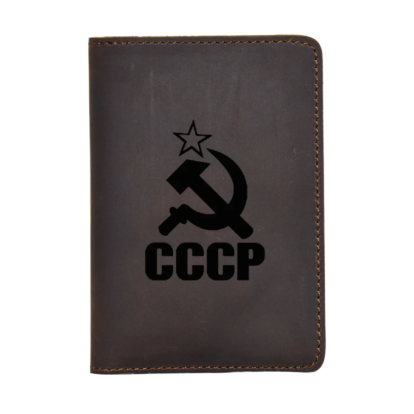 

Engraved ussr wallet Travel Passport Cover Soviet Union Vintage Leather Credit Card Holders Engrave Name CCCP Passport wallet