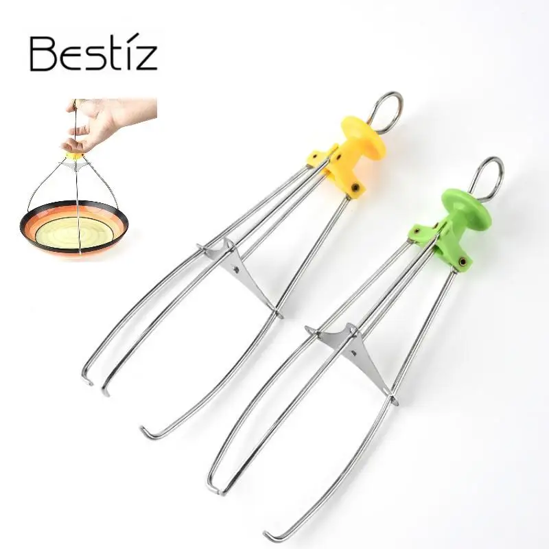 1 PC Extensible Hot Bowl Clip Pot Foldable Dish Plate Clip Tong for Cooking Clip Foldable Tong