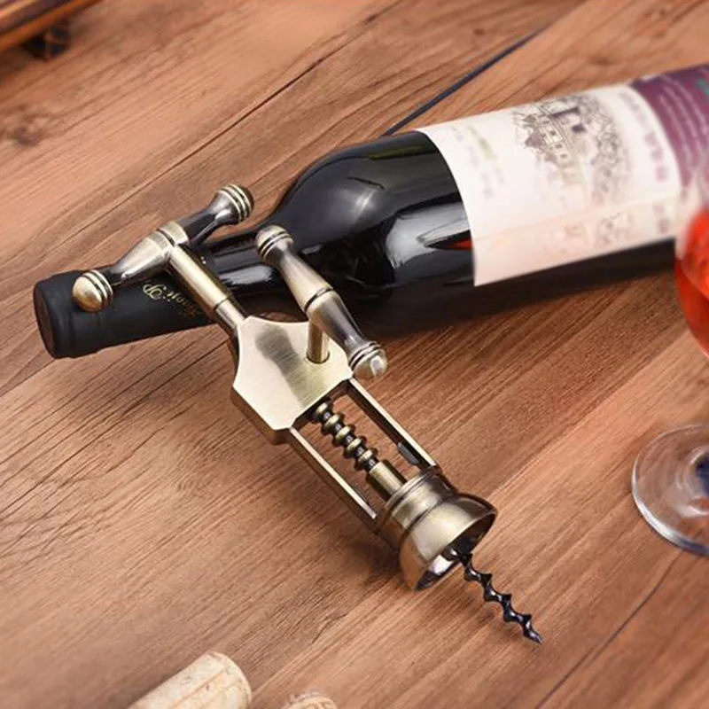 

Newly Zinc Alloy Wine Opener Rotary Lever Retro Bottle Corkscrew Openers Cork Champagne Opener VA88
