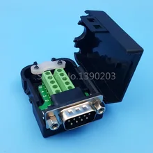 D-SUB DB9 Мужской 9Pin черная крышка гайка Тип Breakout терминалы доска разъем DIY вилки