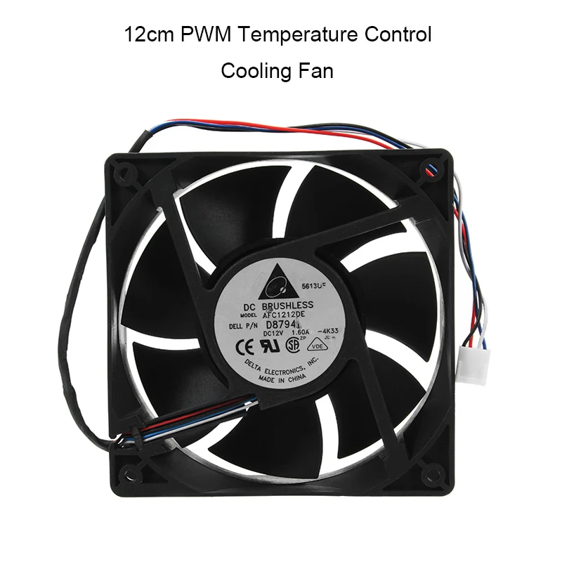 

120mm DC 12V 1.6A PWM Ball Cooling Fan 4pin PC Computer Cooler Fan 4000RPM PWM Temperature Control Mine Cooling Fan for CPU