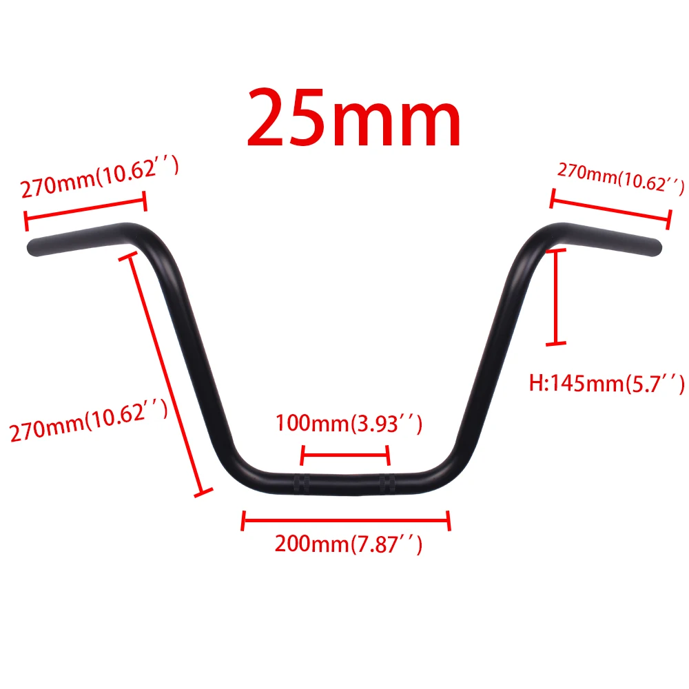 Универсальный 25 мм чоппер мотоцикл черный/хром трекер руль Drag Bar Кафе Racer Grip Подходит для Honda Yamaha Suzuki на заказ