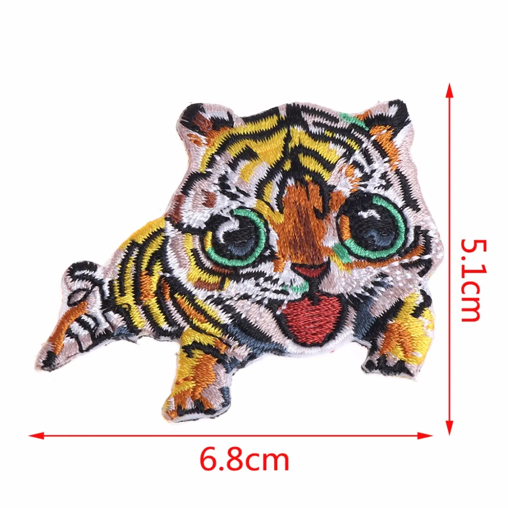 1Pc Cartoon Animal Tiger Cat Panda Hamster Patch Embroidered Iron On Patches Sew Clothing Badge Accessories 10 Types C42