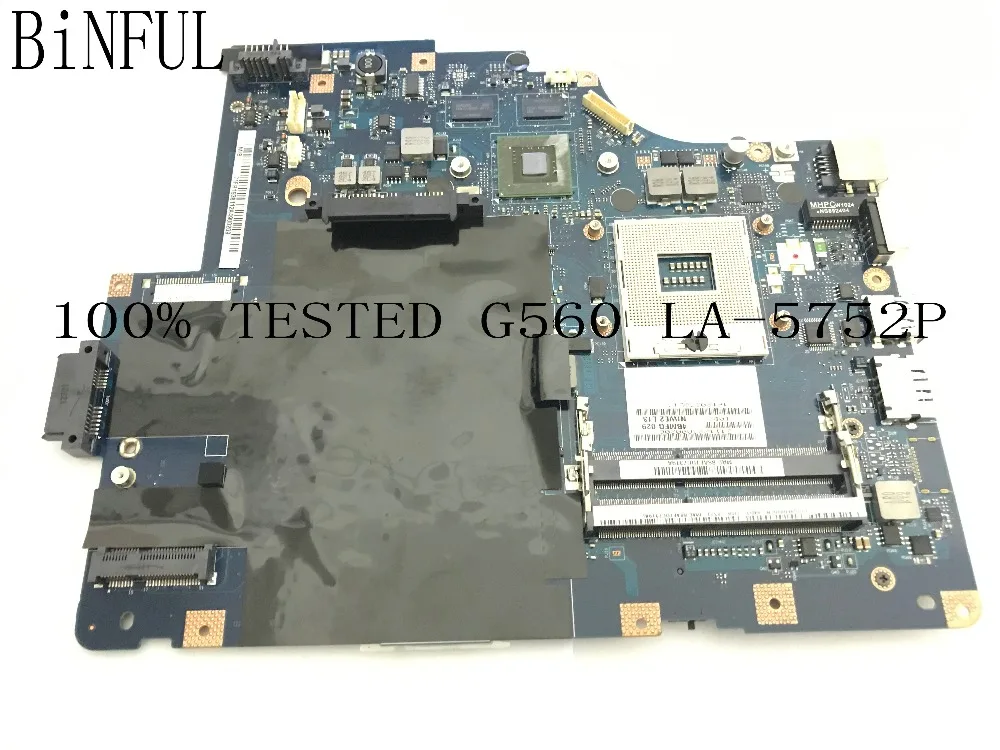  BiNFUL 100%  NIWE2 LA-5752P LAPTOP MOTHERBOARD FOR LENOVO G560 /Z560 NOTEBOOK PC WITH VIDEO CARD (c