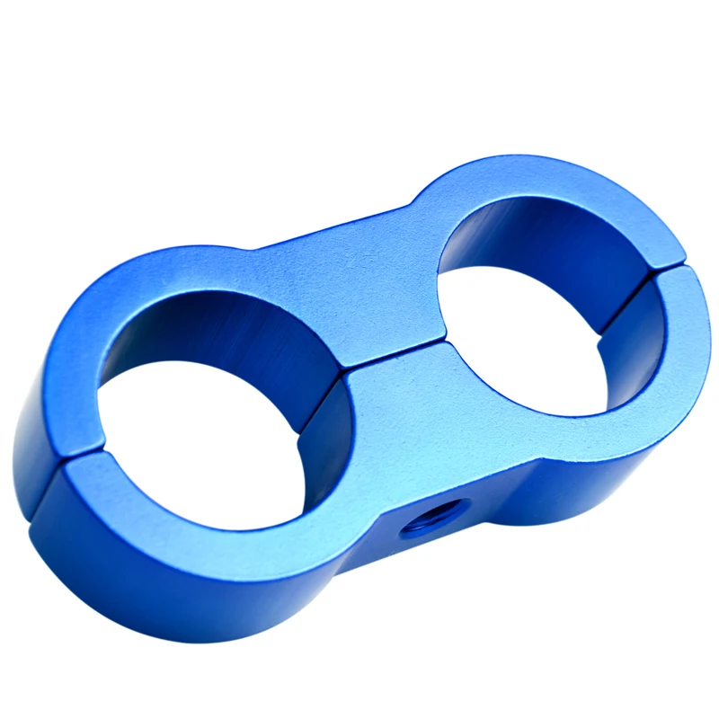 

ESPEEDER 1Pcs Universal AN10 Billet Oil Fuel Water Hose Tube Seprator Divider Clamp Blue
