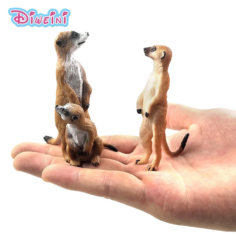 Simulation mignon petit surerkat animal modèle en plastique figure décor à la maison figurine décoration accessoires moderne cadeau pour enfants jouets