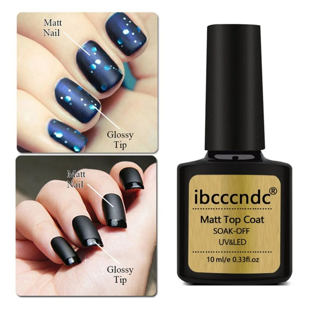 

10ml DIY Matte Top Coat Gel Nail Polish Soak Off UV LED Long Lasting Nail Gel Polish Art Manicure Lacquer Foundation Sealer