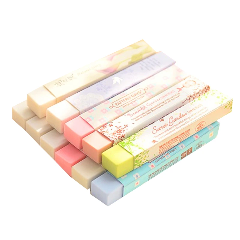 1 Pcs Cube Pencial Kawaii Eraser Cute School Supplies Stationery