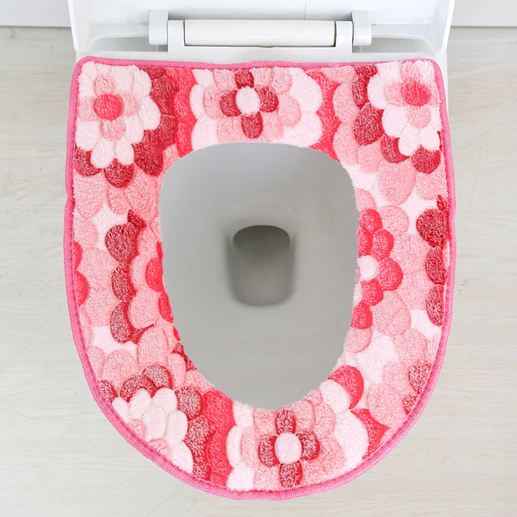Thick plush coral fleece type U O type toilet seat cushion toilet seat