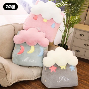 

Cute Cloud Triangular Sofa Cushion Pillow Office Chair Back Support Cushion Bed Backrest Lounger Reading Lumbar Cushions Pillows