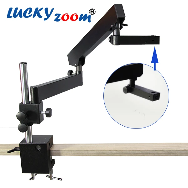 Luckyzoom Trinocular Stereo Zoom Microscope Articulating Arm Clamp