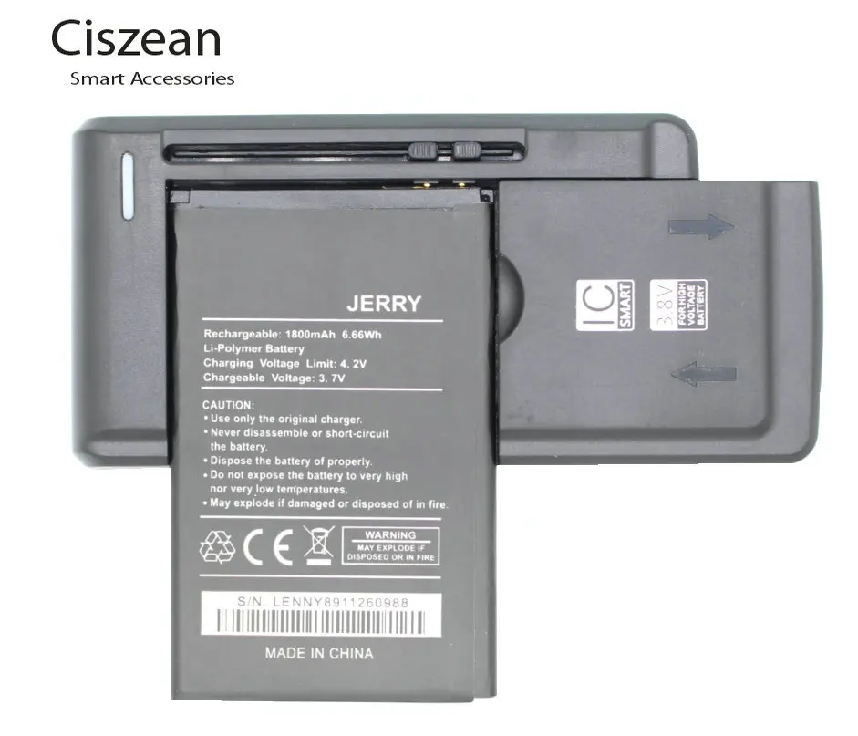 Ciszean 1x3 7 в 1800 мАч сменный аккумулятор JERRY + универсальное зарядное устройство для