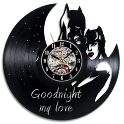 Полые Черный Бэтмен часы Виниловая пластинка часы настенные часы антикварные настенные Книги по искусству висит Творческий мультфильм