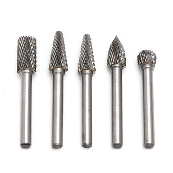 

5Pcs 1/4" Tungsten Carbide Burr Bit 6mm Rotary Cutter Files CNC Engraving Tool 2017