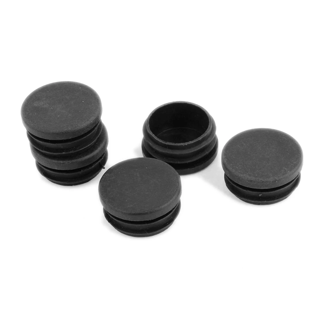 GSFY! Plastic Caps Round Tubing Tube Insert Covers 40mm Dia 5 Pcs Black