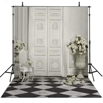 

Retro Door Flower Living Room backdrops Vinyl cloth High quality Computer print wall Backgrounds for sale