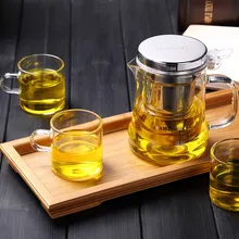 Freies verschiffen kamjove neue stil tee-tasse blume teekanne hitzebeständigem glas tee-set brüheinrichtung glas teekanne kaffeekanne