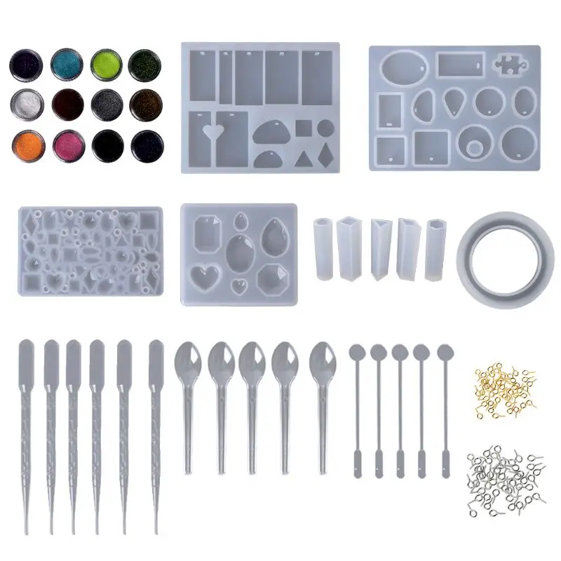 

1 Set Resin Silicone Mold Jewelry Epoxy Mould Tool Set For DIY Craftsmanship Pendant Bracelet Mold Flash Sequins Decoration Hand