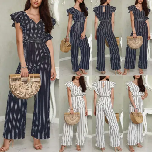 

Ladies Women Summer Jumpsuit Sleeveless Wide Leg Pant Summer Outfits