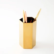 Nordic Нержавеющая Сталь Ваза золотая металлическая ручка настольный органайзер для офиса Desktop Хранения школьные канцелярские аксессуары